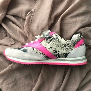 Michael Kors Allie Pink Snakeskin Sneakers